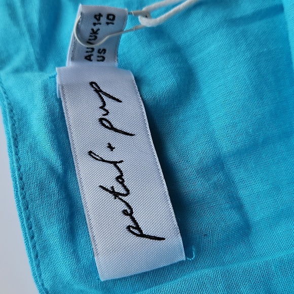 Petal + Pup Blue and Green Xiomar One Shoulder Midi Dress 10 NWT - Picture 7 of 10